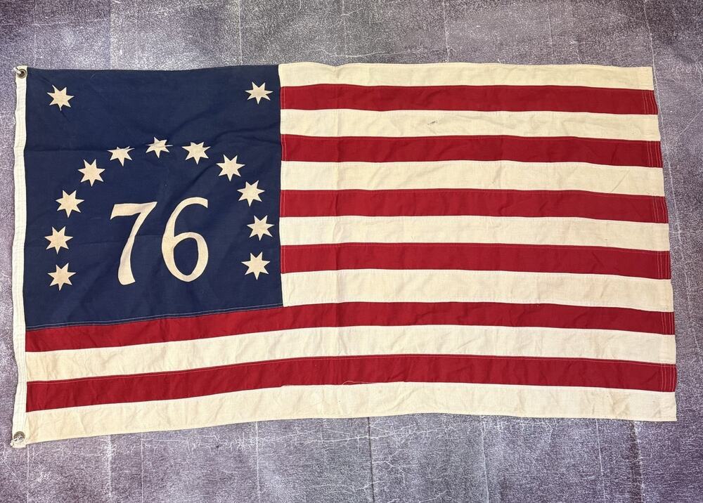 Vintage 1976 Pioneer Bicentennial USA US American 13 Star Parade Flag Sz 3' X 5'